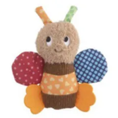 ABEILLE MULTICOLORE EN TISSU ET PELUCHE AVEC PATTES EN TPR 16,5X17CM