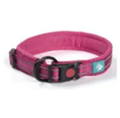 COLLIER EN NYLON ET MAILLE FUCSIA S 35- 40X2,0 CM
