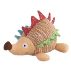 HÉRISSON MULTICOLORE EN TISSU ET PELUCHE 21X12CM