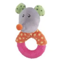 SOURIS EN PELUCHE AVEC ANNEAU EN TPR 13X8CM
